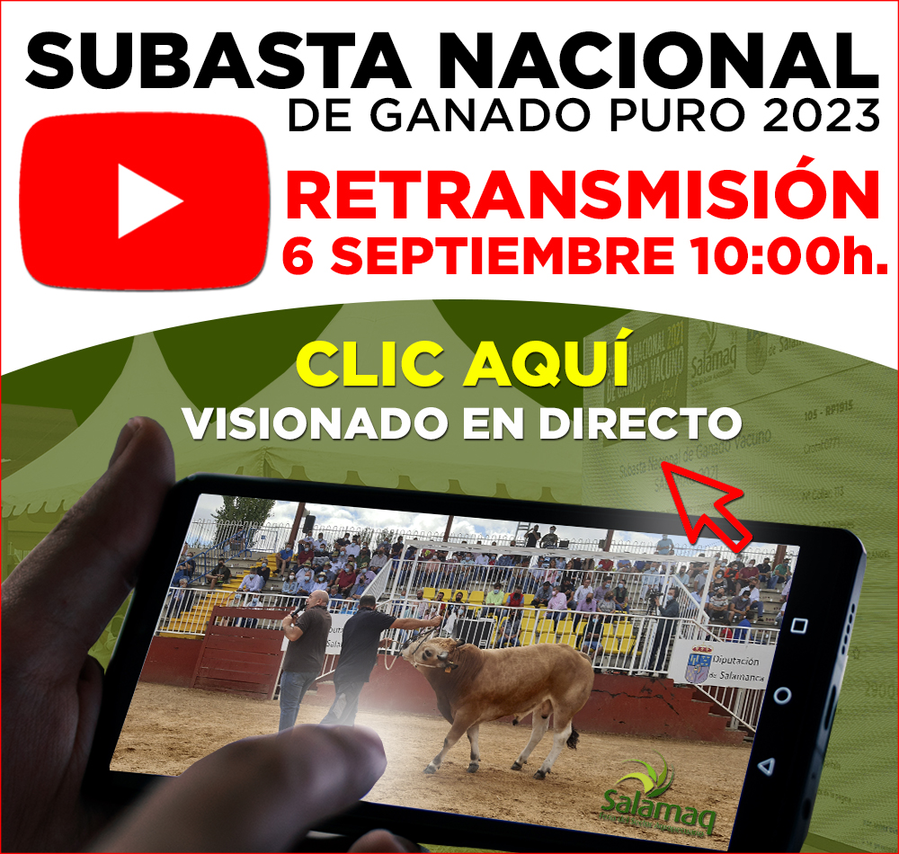 Subasta nacional de ganado puro 2023. 6 de septiembre 10h. Retransmisión.