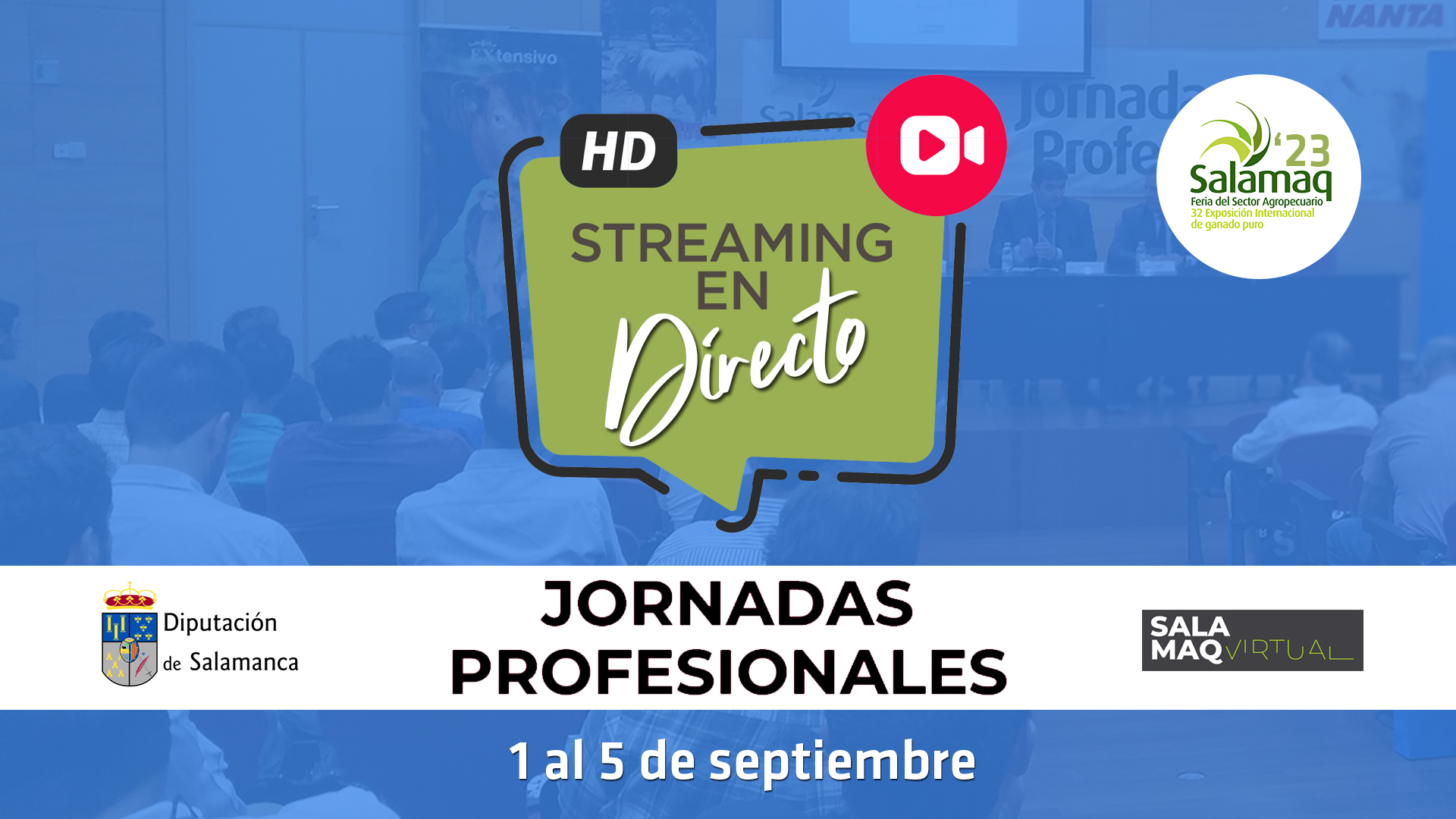  Streaming en directo. Jornadas profesionales. 1 al 5 de septiembre de 2023.